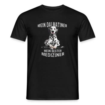 My Dalmatian is my medic - Men's T-Shirt - black - Front - AI Model Male 178 light (178cm)