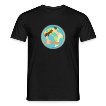 Unité mondiale et entraide - T-shirt homme - noir - Devant - AI Model Male 178 light (178cm)