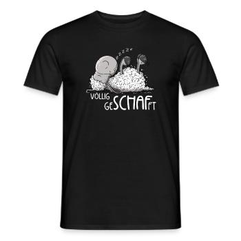 Kleines Schlafendes Schaf Völlig Geschafft - Männer T-Shirt - Schwarz - Vorne - AI Model Male 178 light (178cm)