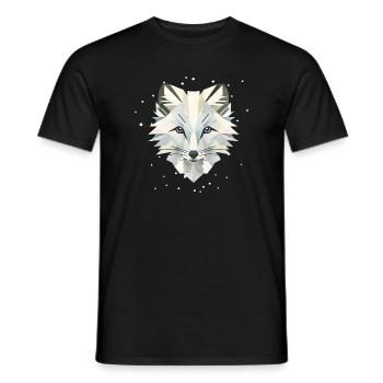 Zauberhaftes Polarfuchs-in geometrischer Eleganz - Männer T-Shirt - Schwarz - Vorne - AI Model Male 178 light (178cm)