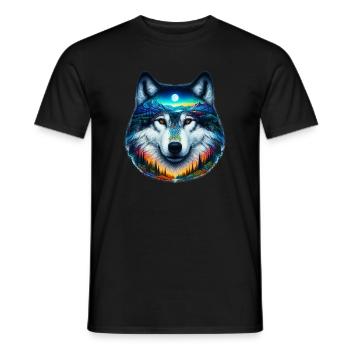 Wolf - Männer T-Shirt - Schwarz - Vorne - AI Model Male 178 light (178cm)