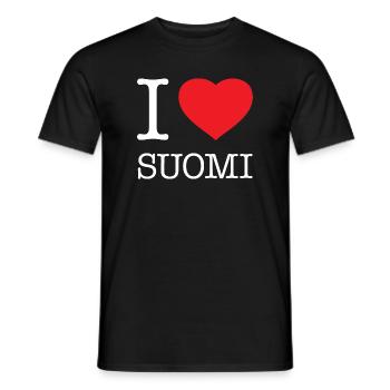 I LOVE SUOMI Finland Finnland - Männer T-Shirt - Schwarz - Vorne - AI Model Male 178 light (178cm)