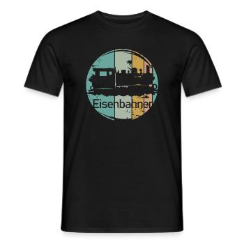 retro Lok Eisenbahner vintage alte Bahn Zug Symbol - Männer T-Shirt - Schwarz - Vorne - AI Model Male 178 light (178cm)