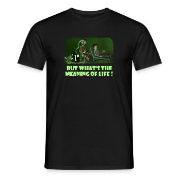 One of the many paradoxes of AI - Men's T-Shirt - black - Front - AI Model Male 178 light (178cm)
