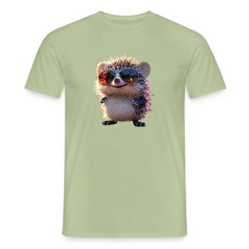 Igel Weißbauchigel Stacheligel Liebe Süßer Igel - Männer T-Shirt - Sage - Vorne - AI Model Male 178 light (178cm)
