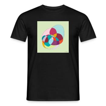 Verschlungene Farbübergänge - Männer T-Shirt - Schwarz - Vorne - AI Model Male 178 light (178cm)