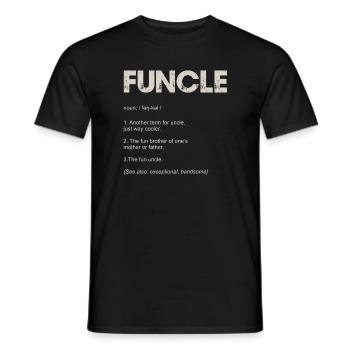 Funcle Typography Tee Design - Men's T-Shirt - black - Front - AI Model Male 178 light (178cm)