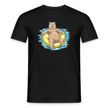 Ours natation anneau de natation été - T-shirt homme - noir - Devant - AI Model Male 178 light (178cm)