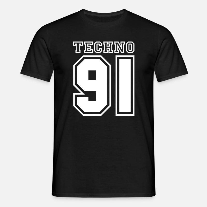 TECHNO 91 - Männer T-Shirt - Schwarz