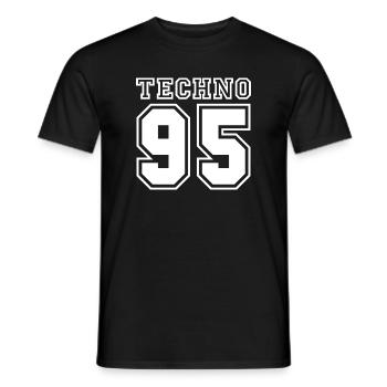TECHNO 95 - Men's T-Shirt - black - Front - AI Model Male 178 light (178cm)