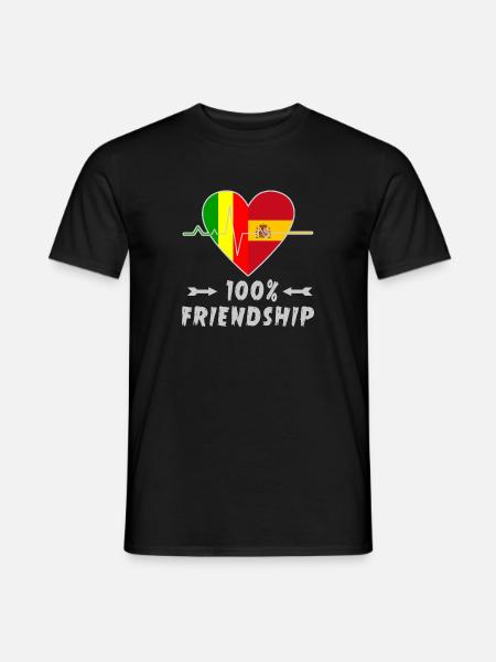100 % amitié entre le Mali et l'Espagne - T-shirt homme - noir