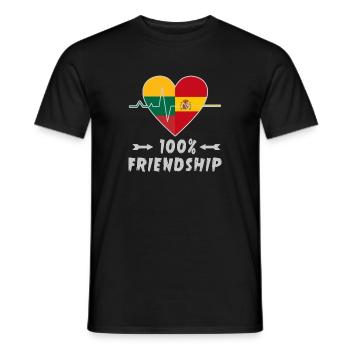 Lithuania and Spain 100% friendship - Men's T-Shirt - black - Front - AI Model Male 178 light (178cm)