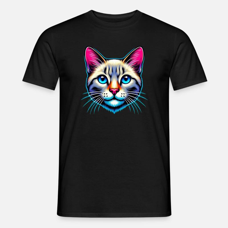Katze - Männer T-Shirt - Schwarz