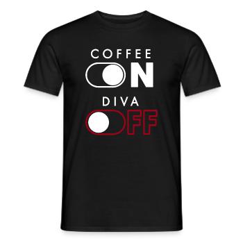 Coffee Diva - Men's T-Shirt - black - Front - AI Model Male 178 light (178cm)
