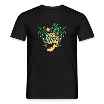 Funny pineapple skull - Männer T-Shirt - Schwarz - Vorne - AI Model Male 178 light (178cm)
