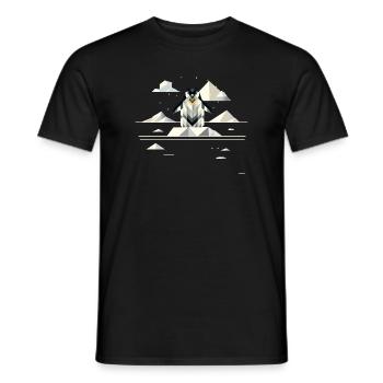 pingouin élégant dans un paysage de glace géométrique - T-shirt homme - noir - Devant - AI Model Male 178 light (178cm)