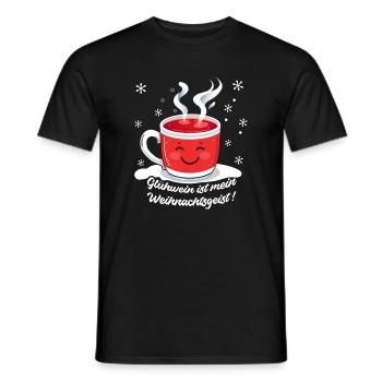 Glühwein: Weihnachtsgeist in der Tasse - Männer T-Shirt - Schwarz - Vorne - AI Model Male 178 light (178cm)