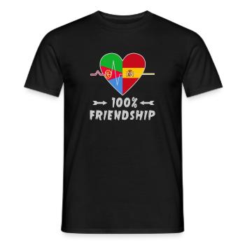 Eritrea und Spanien 100% Freundschaft - Männer T-Shirt - Schwarz - Vorne - AI Model Male 178 light (178cm)