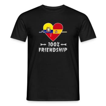 Ecuador and Spain 100% friendship - Men's T-Shirt - black - Front - AI Model Male 178 light (178cm)