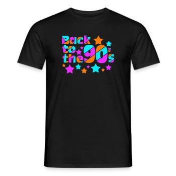 90s Party , Theme Party , 90s back to (25) - Men's T-Shirt - black - Front - AI Model Male 178 light (178cm)