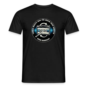 Retro Music Design : lutter contre la salade de cassettes - T-shirt homme - noir - Devant - AI Model Male 178 light (178cm)