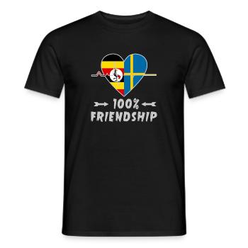 Uganda und Schweden 100% Freundschaft - Männer T-Shirt - Schwarz - Vorne - AI Model Male 178 light (178cm)