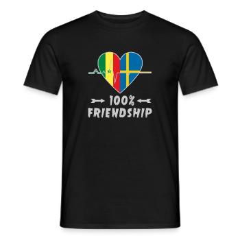 100 % amitié entre le Sénégal et la Suède - T-shirt homme - noir - Devant - AI Model Male 178 light (178cm)