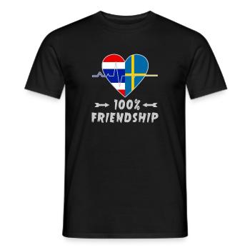 Thailand and Sweden 100% friendship - Men's T-Shirt - black - Front - AI Model Male 178 light (178cm)