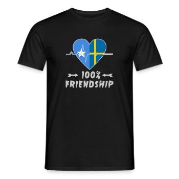 Somalia and Sweden 100% friendship - Men's T-Shirt - black - Front - AI Model Male 178 light (178cm)