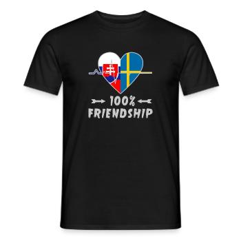 Slowakei und Schweden 100% Freundschaft - Männer T-Shirt - Schwarz - Vorne - AI Model Male 178 light (178cm)