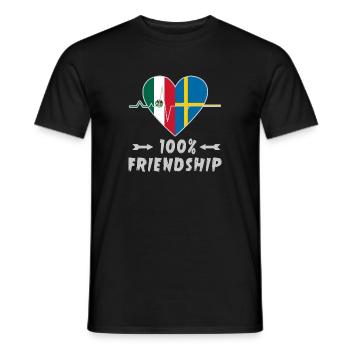 Mexico and Sweden 100% friendship - Men's T-Shirt - black - Front - AI Model Male 178 light (178cm)