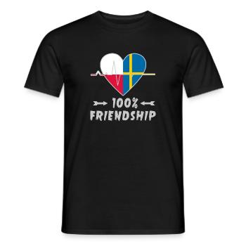 Poland and Sweden 100% friendship - Men's T-Shirt - black - Front - AI Model Male 178 light (178cm)