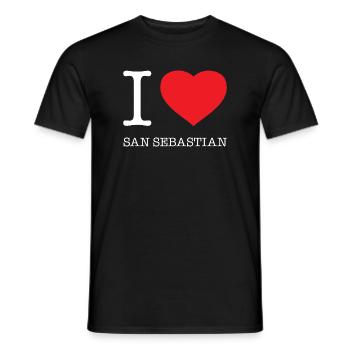 J’AIME SAN SEBASTIAN Espagne Espagnol - T-shirt homme - noir - Devant - AI Model Male 178 light (178cm)