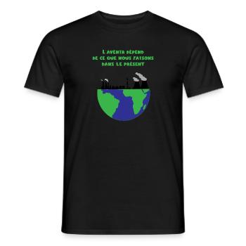 Planète Terre - T-shirt homme - noir - Devant - AI Model Male 178 light (178cm)