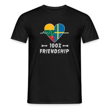 Lithuania and Sweden 100% friendship - Men's T-Shirt - black - Front - AI Model Male 178 light (178cm)