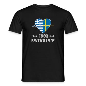 Griechenland und Schweden 100% Freundschaft - Männer T-Shirt - Schwarz - Vorne - AI Model Male 178 light (178cm)