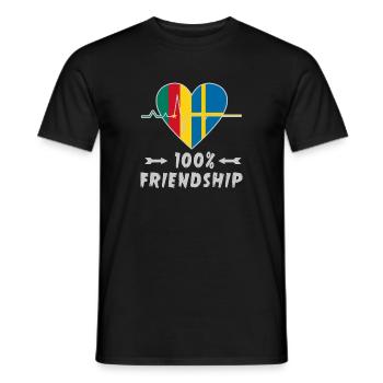 Kamerun und Schweden 100% Freundschaft - Männer T-Shirt - Schwarz - Vorne - AI Model Male 178 light (178cm)