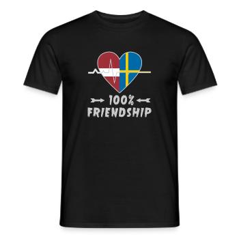 Lettland und Schweden 100% Freundschaft - Männer T-Shirt - Schwarz - Vorne - AI Model Male 178 light (178cm)