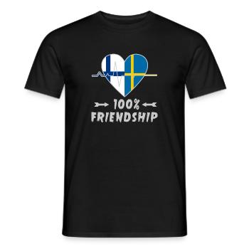 Finnland und Schweden 100% Freundschaft - Männer T-Shirt - Schwarz - Vorne - AI Model Male 178 light (178cm)