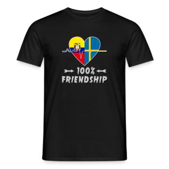 Ecuador and Sweden 100% friendship - Men's T-Shirt - black - Front - AI Model Male 178 light (178cm)