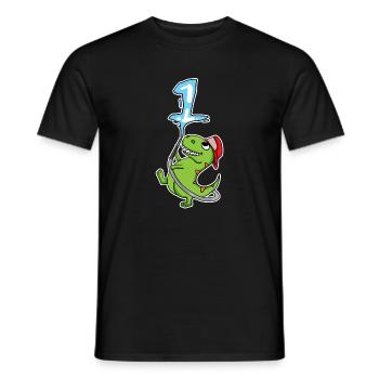 Number 1 - Men's T-Shirt - black - Front - AI Model Male 178 light (178cm)