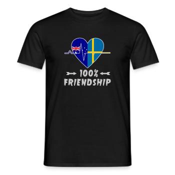 L'Australie et la Suède : amitié à 100 % - T-shirt homme - noir - Devant - AI Model Male 178 light (178cm)