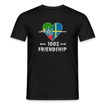 L'Ethiopie et la Suède 100 % amitié - T-shirt homme - noir - Devant - AI Model Male 178 light (178cm)