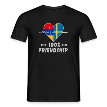 L'Arménie et la Suède : amitié à 100 % - T-shirt homme - noir - Devant - AI Model Male 178 light (178cm)