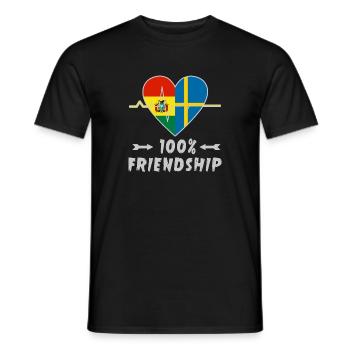 Bolivia and Sweden 100% friendship - Men's T-Shirt - black - Front - AI Model Male 178 light (178cm)