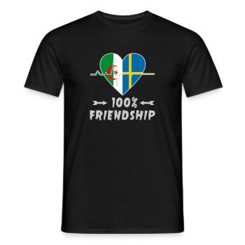 100 % amitié entre l'Algérie et la Suède - T-shirt homme - noir - Devant - AI Model Male 178 light (178cm)