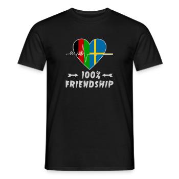 Afghanistan and Sweden 100% friendship - Men's T-Shirt - black - Front - AI Model Male 178 light (178cm)