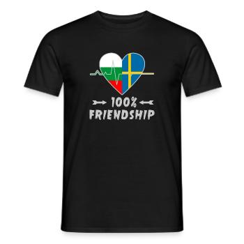 Bulgaria and Sweden 100% friendship - Men's T-Shirt - black - Front - AI Model Male 178 light (178cm)
