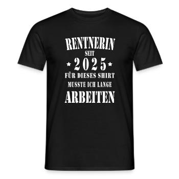 Rentnerin 2025 Pension Ruhestand Frau Geschenk - Männer T-Shirt - Schwarz - Vorne - AI Model Male 178 light (178cm)