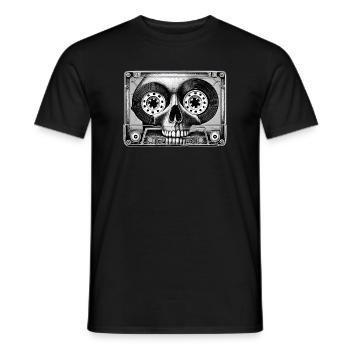 Cassette Skull - Bande Sonore de la Vie - T-shirt homme - noir - Devant - AI Model Male 178 light (178cm)